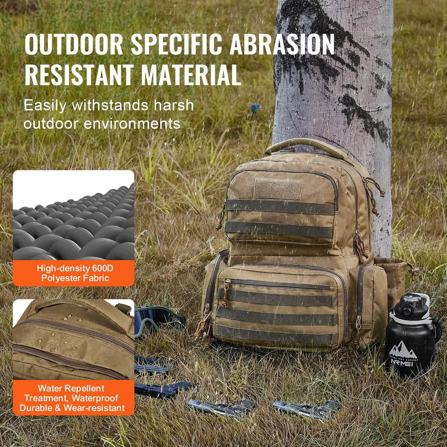 Tactical Range Ryggsäck för 6 Pistols Gun Backpack Brown