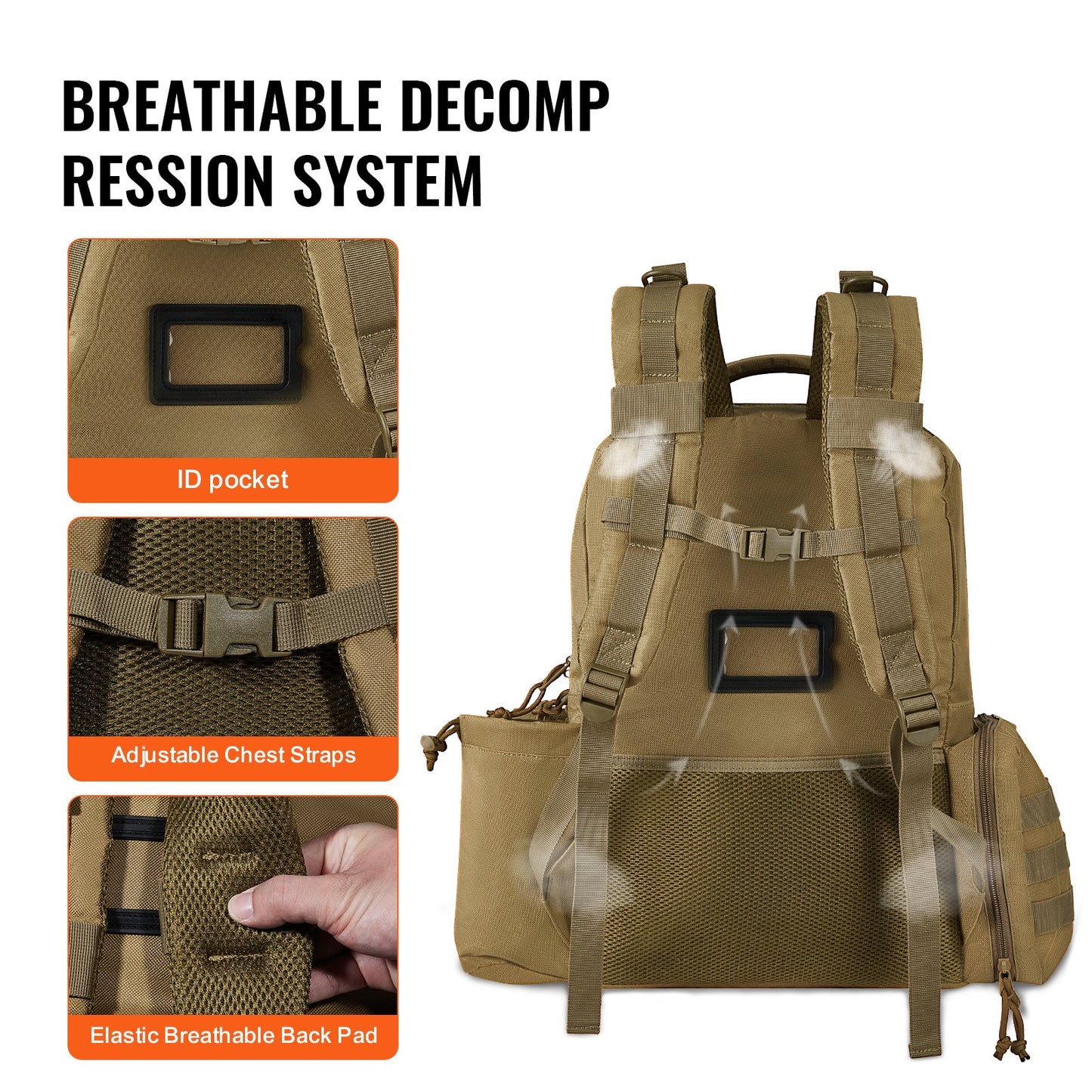 Tactical Range Ryggsäck för 6 Pistols Gun Backpack Brown