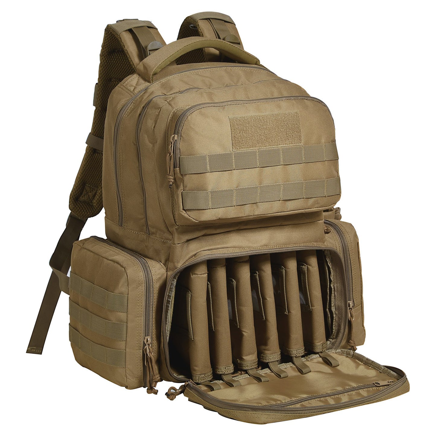 Tactical Range Ryggsäck för 6 Pistols Gun Backpack Brown