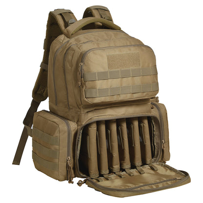 Tactical Range Ryggsäck för 6 Pistols Gun Backpack Brown