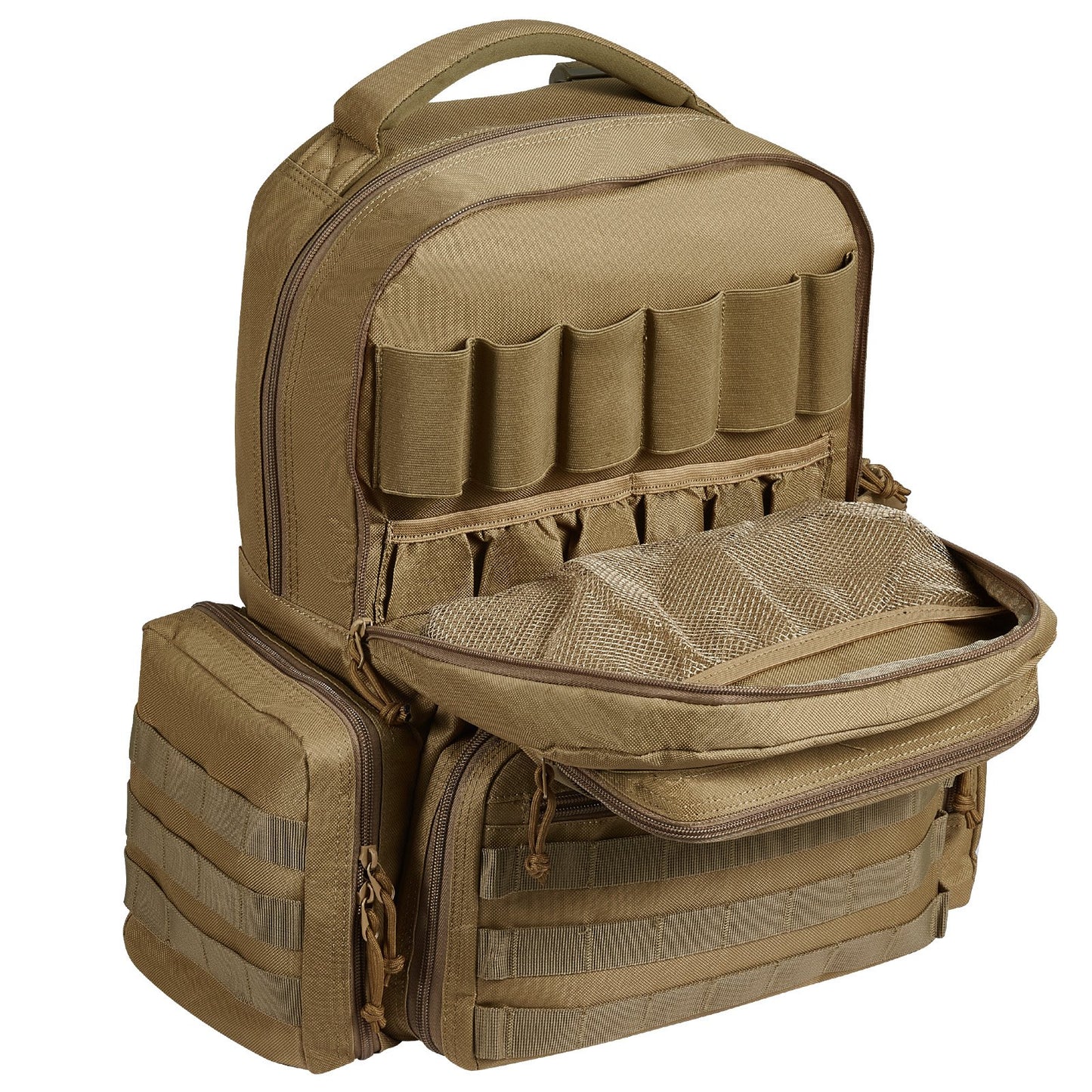 Tactical Range Ryggsäck för 6 Pistols Gun Backpack Brown