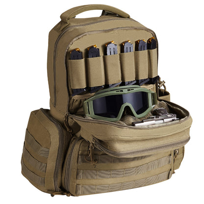 Tactical Range Ryggsäck för 6 Pistols Gun Backpack Brown
