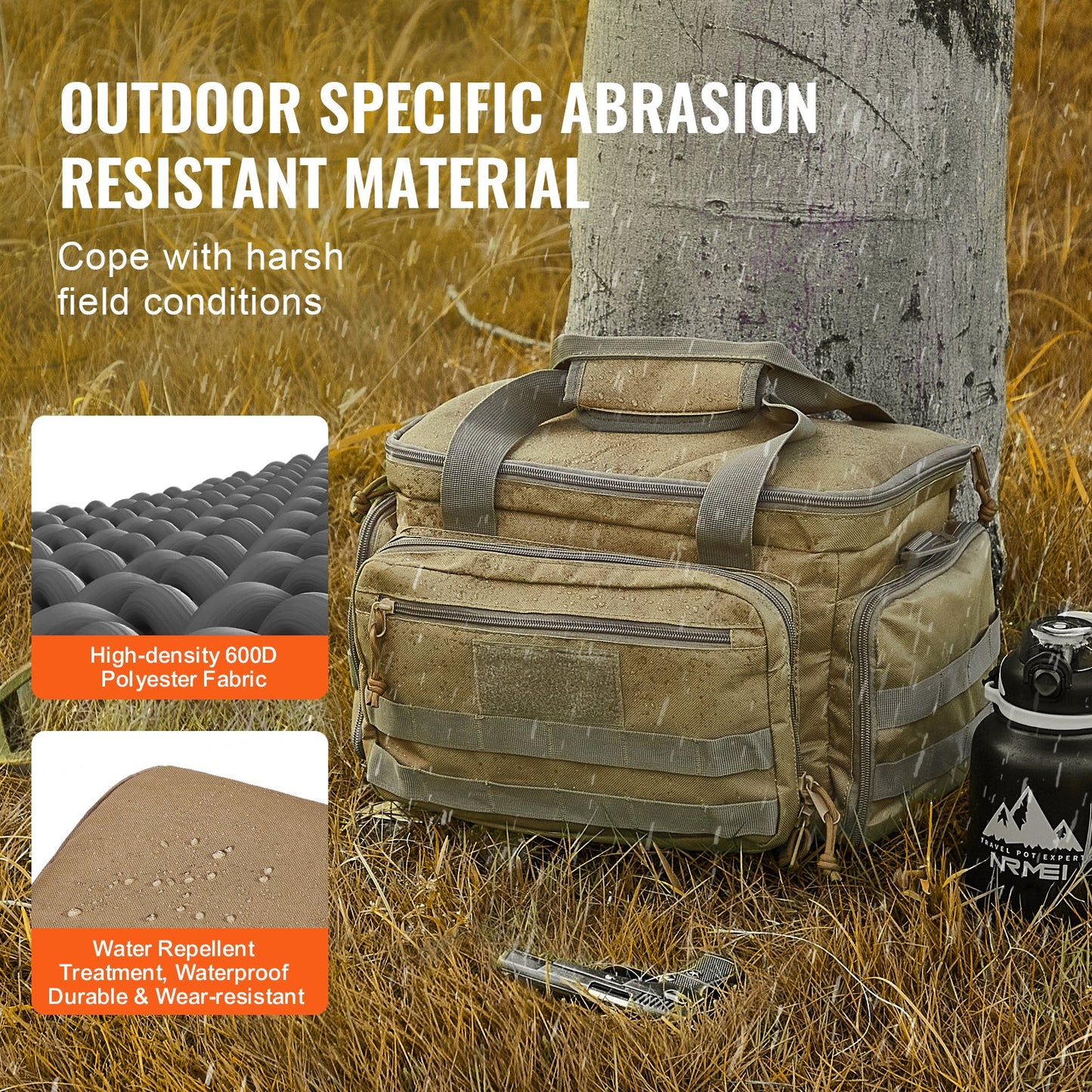 Range Bag för 4 Pistols Tactical Gun Range Bag Enkel axelremsa Brun