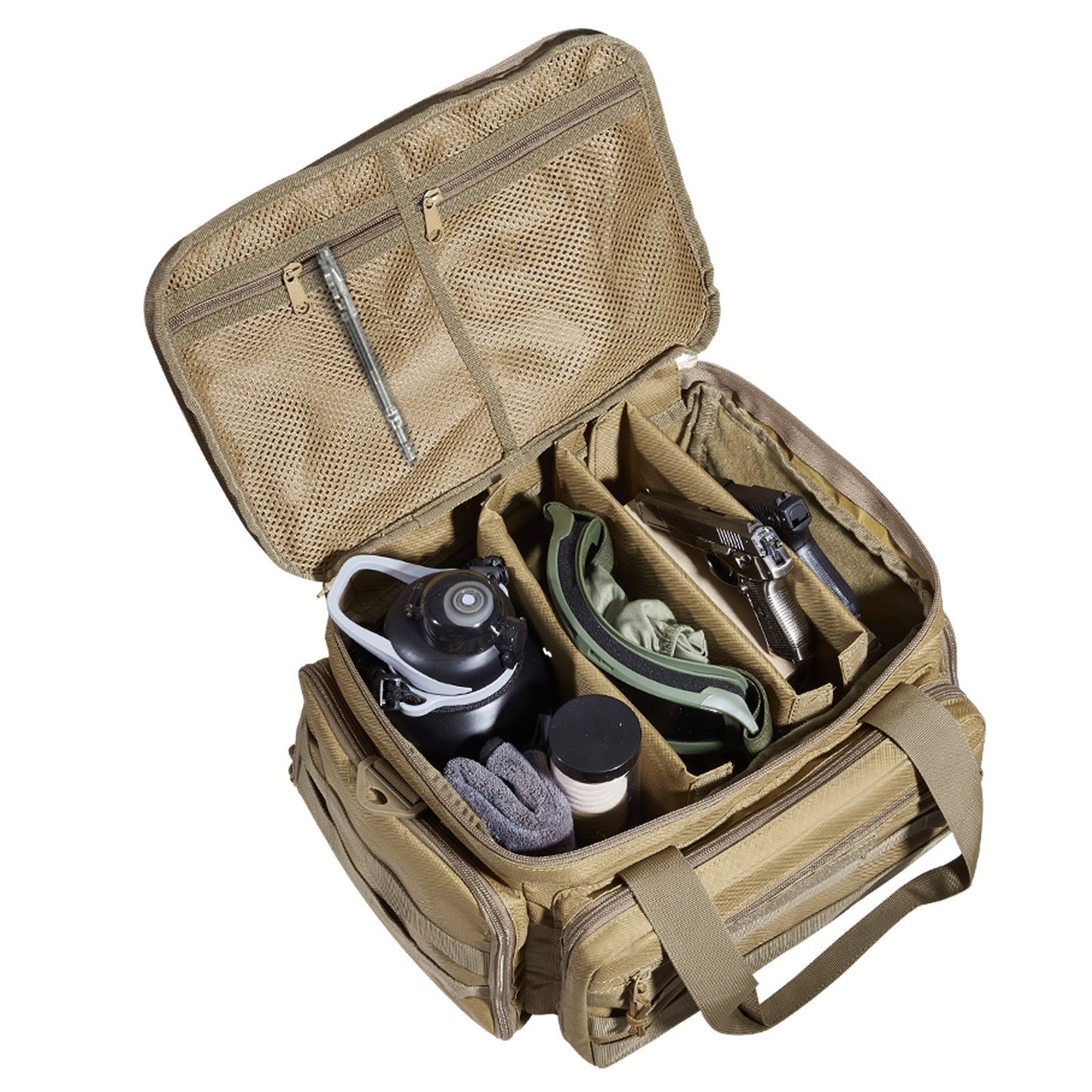Range Bag för 4 Pistols Tactical Gun Range Bag Enkel axelremsa Brun