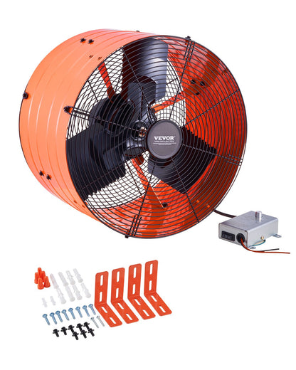 16" Gable Mount Fan 2940 CFM Attic Vent Fan with adjustable thermostat