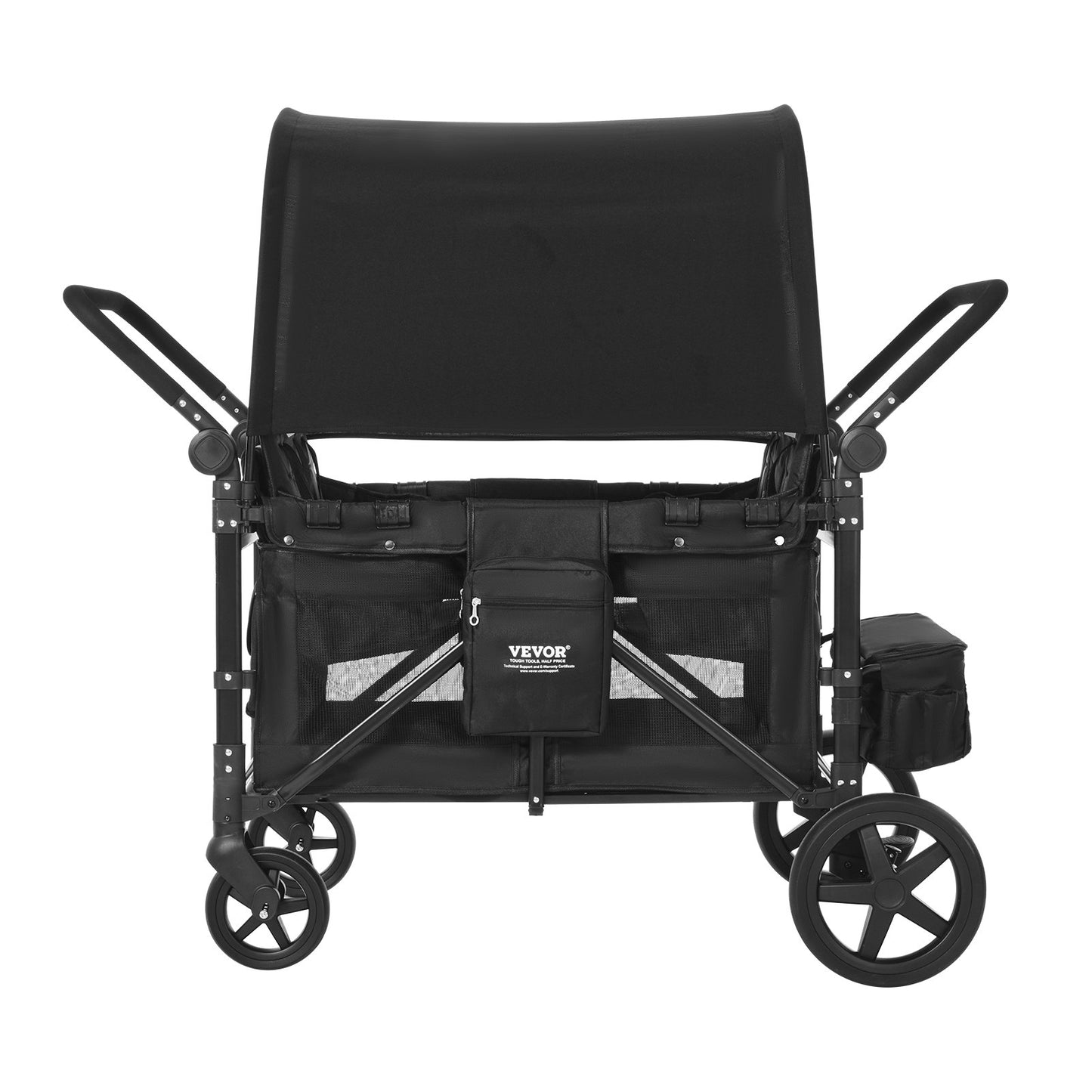 Vagnvagn för 4 barn Push Pull Hopfällbar Barnvagn 330LBS Laddar