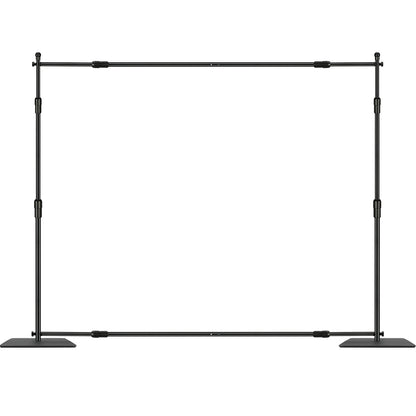 10ft x 10ft rör- och draperingsats, kraftigt bakgrundsställ med bas i kolstål, justerbart stöd för bakgrund med 6 klämmor och en bärväska för bröllop, fest, evenemang, fotografering och utställning