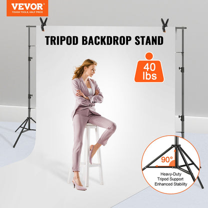 12 x 10 ft Heavy Duty Backdrop Stand, Height Adjustable Photography Backdrop Stand, Background Support System with 6 Clamps and a Carrying Bag, for Party, Wedding, Display, Photo