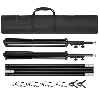 12 x 10 ft Heavy Duty Backdrop Stand, Height Adjustable Photography Backdrop Stand, Background Support System with 6 Clamps and a Carrying Bag, for Party, Wedding, Display, Photo