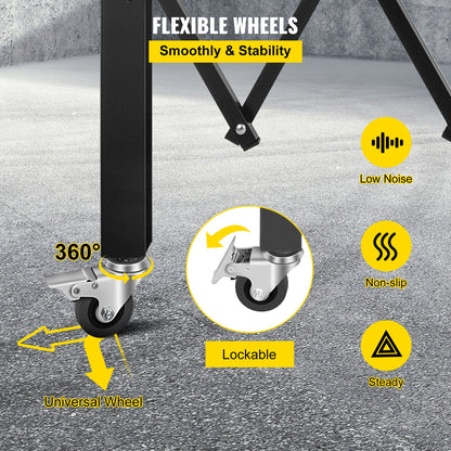 Enkel vikbar säkerhetsgrind, 48" H x 66" W vikdörrsport, dragspelssäkerhetsport i stål, flexibel expanderande säkerhetsgrind, 360° rullbarrikadport, saxport eller dörr med hänglås