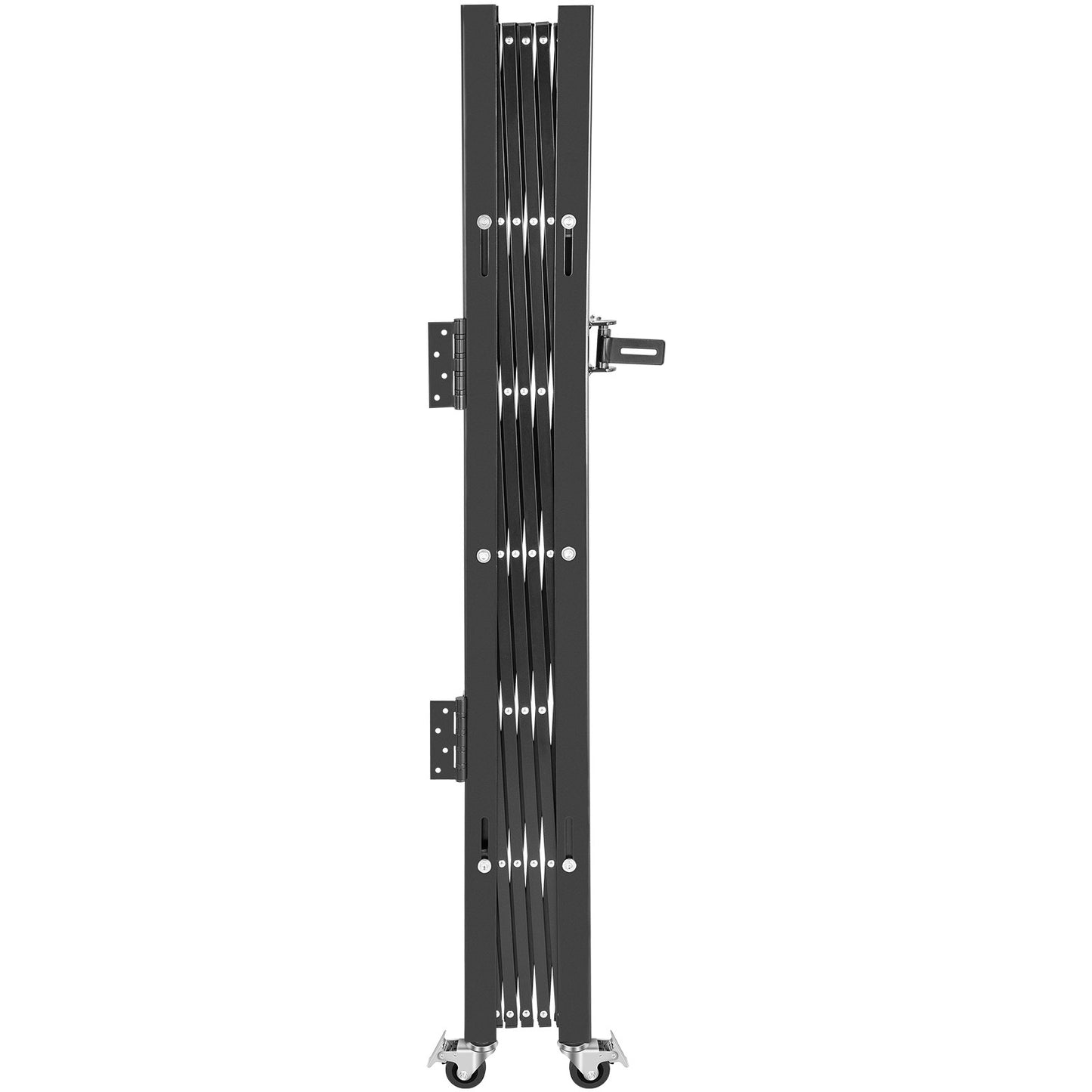 Enkel vikbar säkerhetsgrind, 48" H x 66" W vikdörrsport, dragspelssäkerhetsport i stål, flexibel expanderande säkerhetsgrind, 360° rullbarrikadport, saxport eller dörr med hänglås