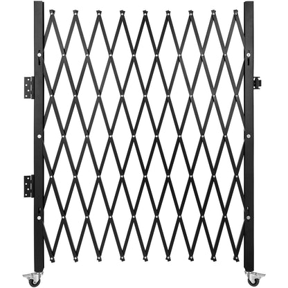Enkel vikbar säkerhetsport, 6-1/2' H x 7-1/2' W vikdörrsport, dragspelssäkerhetsport i stål, flexibel expanderande säkerhetsgrind, 360° rullbarrikadport, saxport/dörr med hänglås