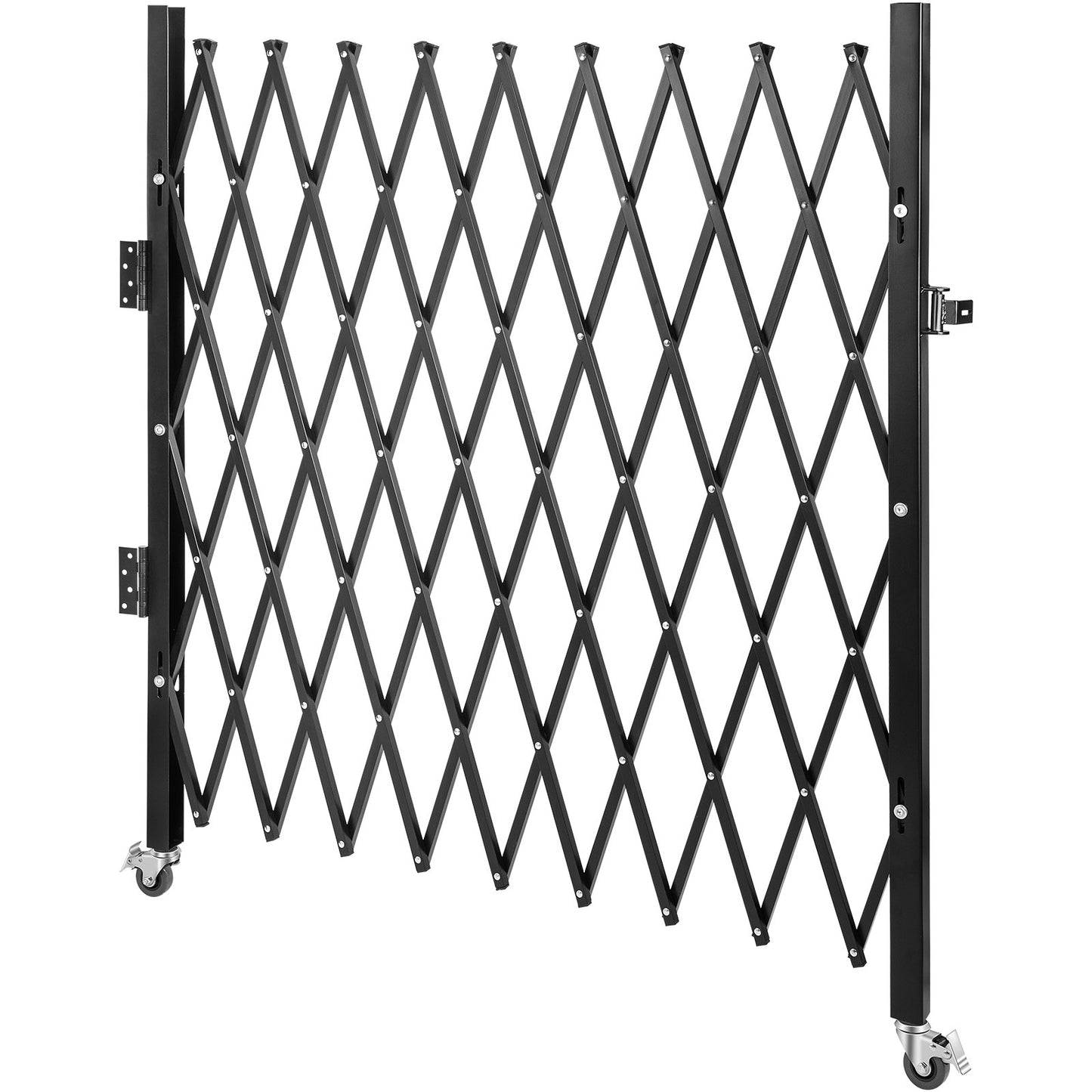 Enkel vikbar säkerhetsport, 6-1/2' H x 7-1/2' W vikdörrsport, dragspelssäkerhetsport i stål, flexibel expanderande säkerhetsgrind, 360° rullbarrikadport, saxport/dörr med hänglås