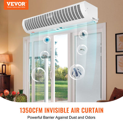 1.1m Commercial Indoor Air Curtain Super Power 2 Speeds 2292m³/h, UL Certified Wall Mounted Air Curtains for Doors, Indoor Over Door Fan with Heavy Duty Limit Switch, Easy Install Unheated