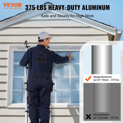 Teleskopförlängningsstege 20,3 FT Multi-knapps indragning 375 LBS