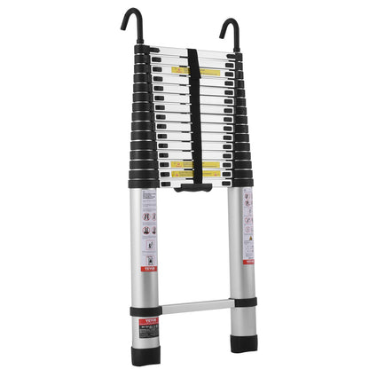 Teleskopförlängningsstege 20,3 FT Multi-knapps indragning 375 LBS