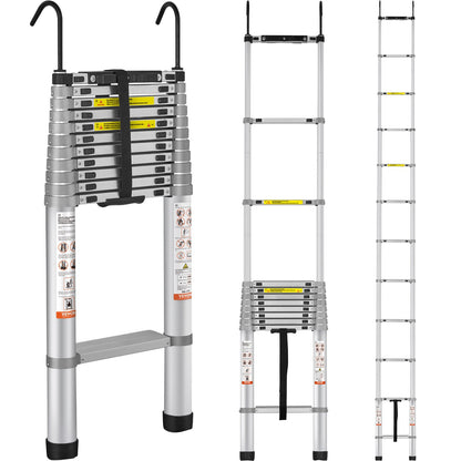 Teleskopstege Aluminium Förlängning Steg 15 fot Multi-purpose Portable