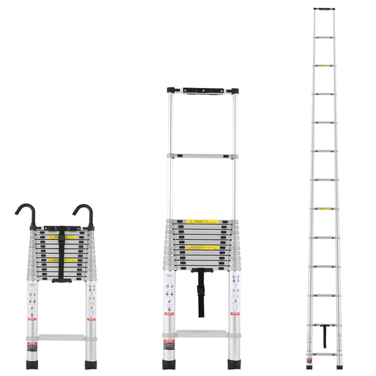 Teleskopförlängningsstege 16,5 FT Multi-knapps indragning 419 LBS
