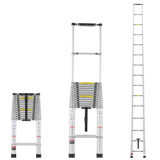 Teleskopförlängningsstege 20,3 FT Multi-knapps indragning 419 LBS