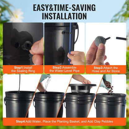 DWC Hydroponics Grow System Djupvattenkultur med toppdropp 1 hink 5Gal