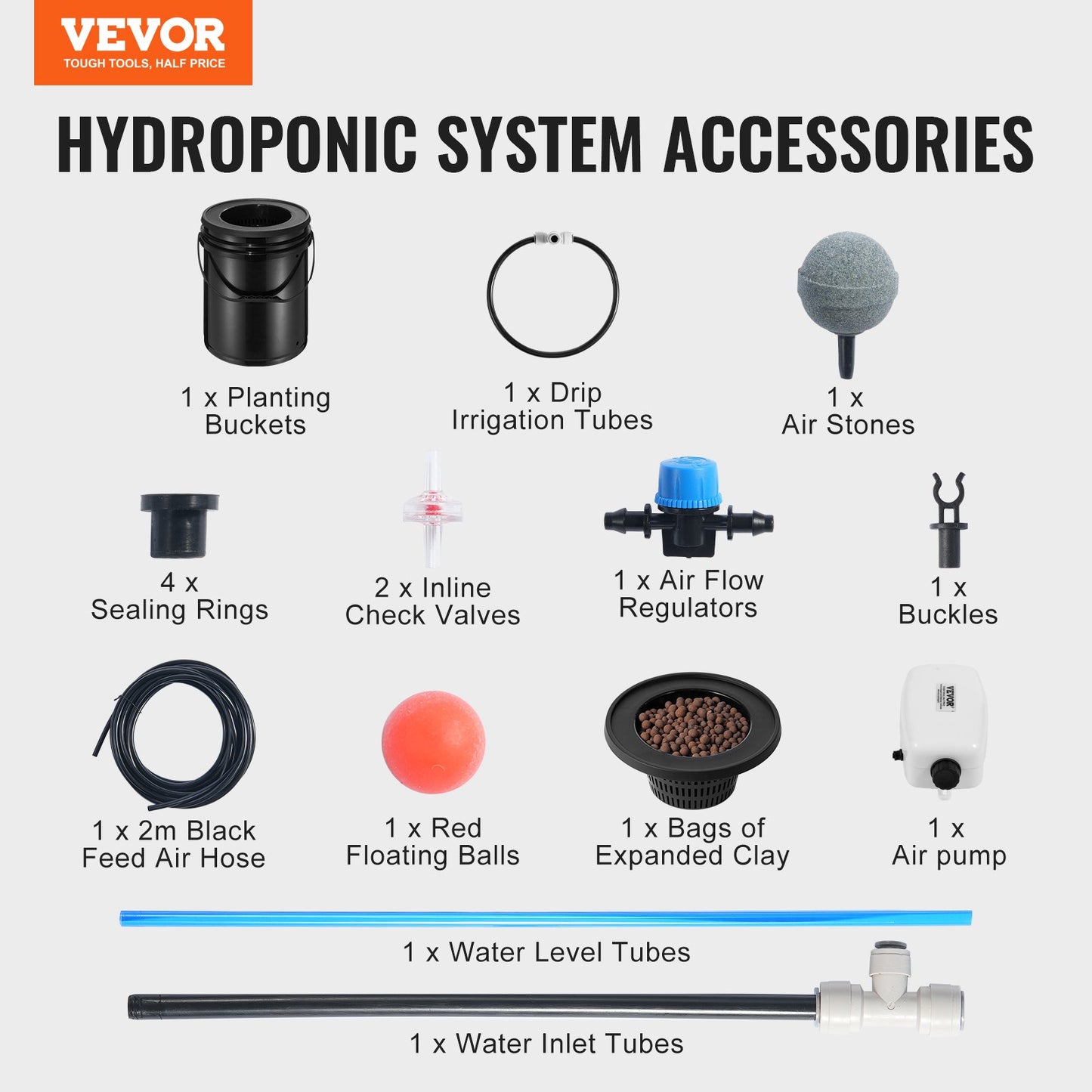 DWC Hydroponics Grow System Djupvattenkultur med toppdropp 1 hink 5Gal
