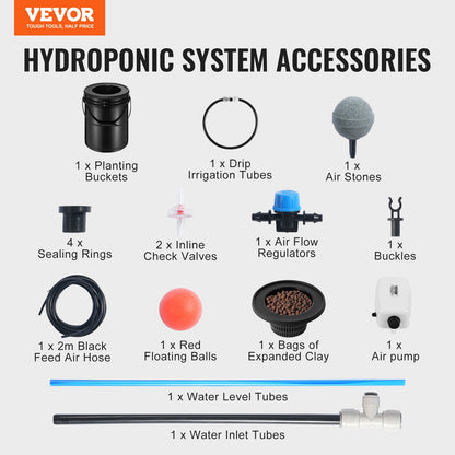 DWC Hydroponics Grow System Djupvattenkultur med toppdropp 1 hink 5Gal
