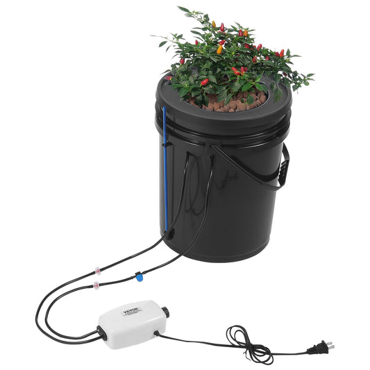 DWC Hydroponics Grow System Djupvattenkultur med toppdropp 1 hink 5Gal
