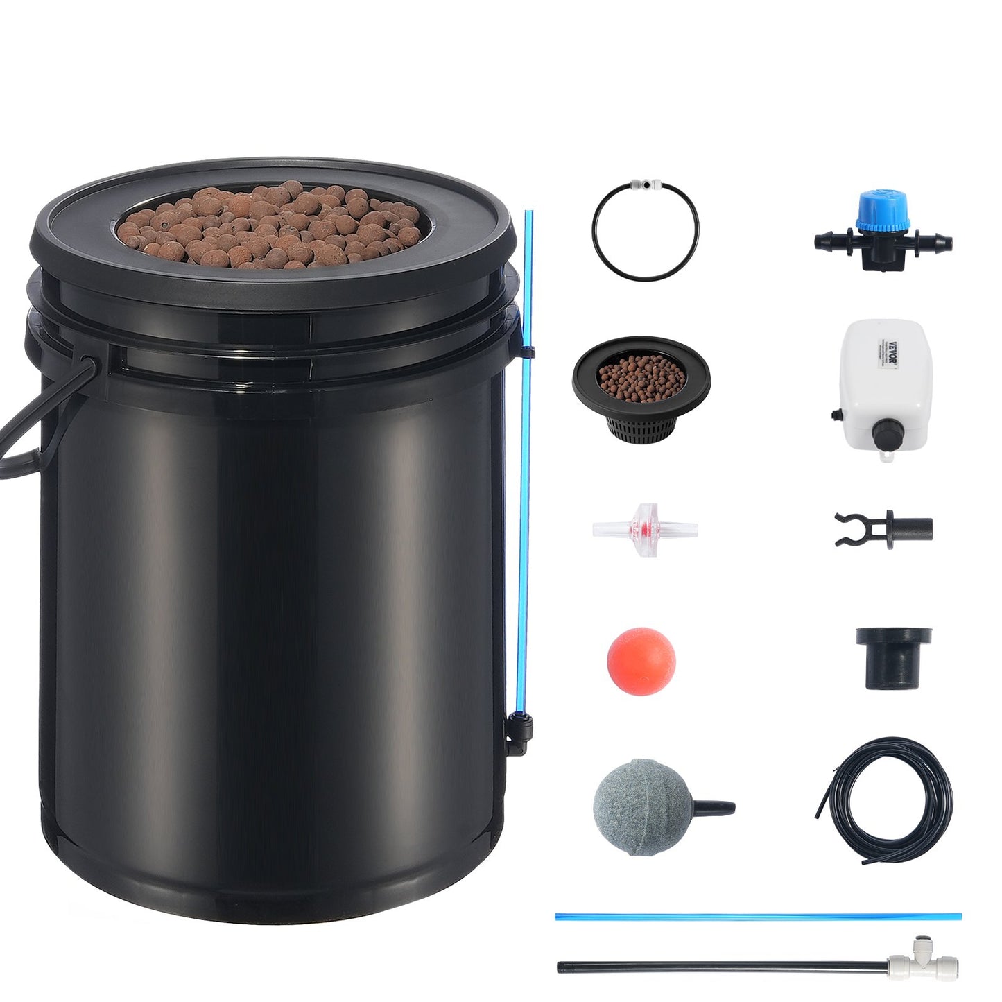 DWC Hydroponics Grow System Djupvattenkultur med toppdropp 1 hink 5Gal