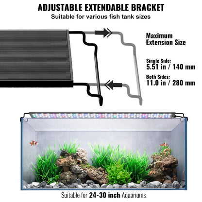 Full Spectrum Aquarium Light & LCD Monitor för 24"-30" sötvattentank 22W