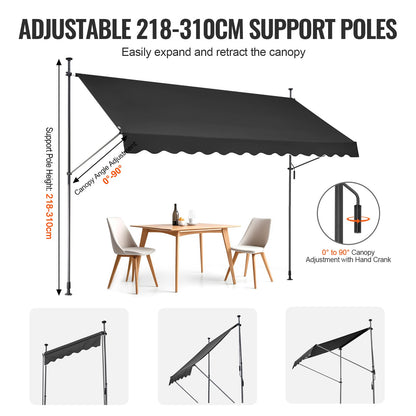 138x47" uteplatsmarkis Infällbar altantak Sunsetter med vev