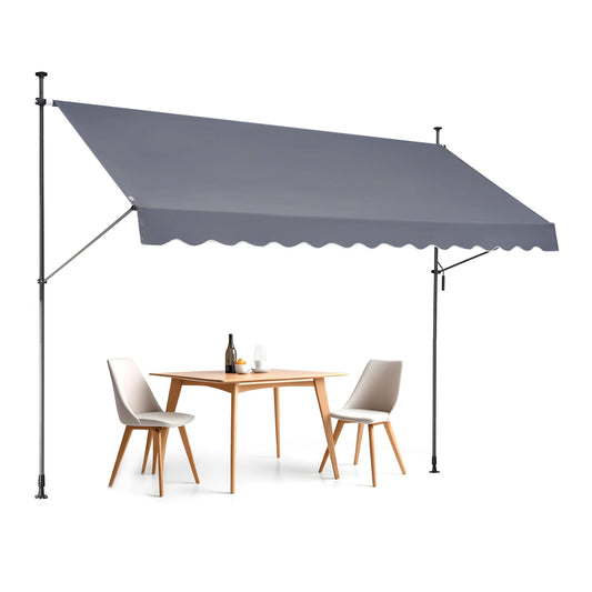 138x47" uteplatsmarkis Infällbar markis solskyddsskydd med vev