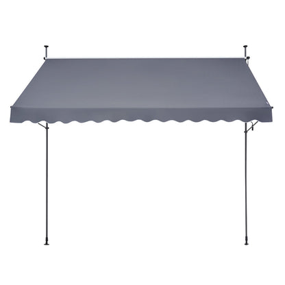 138x47" uteplatsmarkis Infällbar markis solskyddsskydd med vev