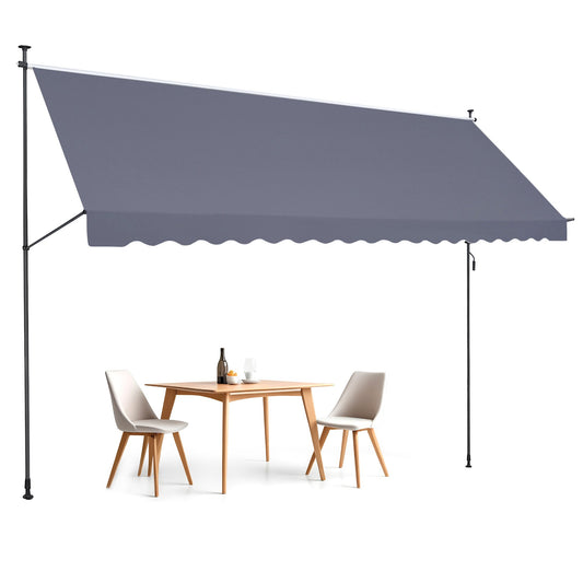 178x47" uteplatsmarkis Infällbar markis solskyddsskydd med vev