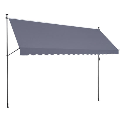 178x47" Terrassenmarkise Einziehbare Markisen-Sonnenschutzabdeckung mit Kurbel