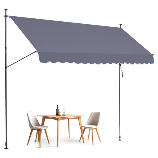157x47" uteplatsmarkis Infällbar markis solskyddsskydd med vev