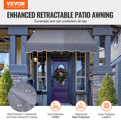 59x47" patio awning Retractable awning sunshade cover with crank