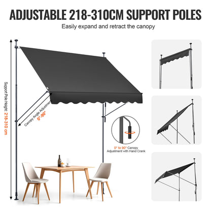 98x47" patio awning Retractable patio roof Sunsetter with crank