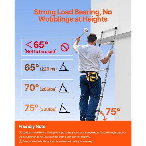 Telescopic Ladder Stainless Steel Extension Ladder 8.5 Feet Portable Ladders | EU