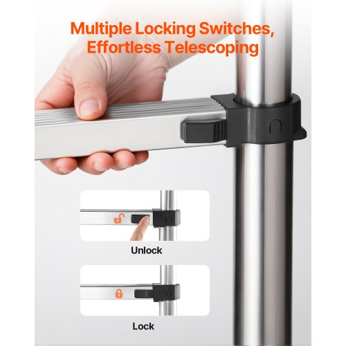 Telescopic Ladder Stainless Steel Extension Ladder 8.5 Feet Portable Ladders | EU