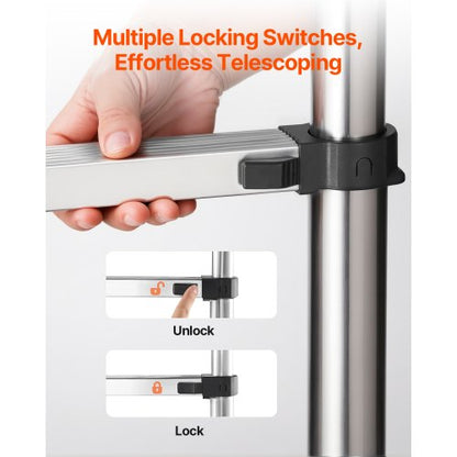 Telescopic Ladder Stainless Steel Extension Ladder 8.5 Feet Portable Ladders | EU