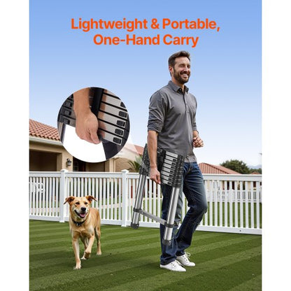 Telescopic Ladder Stainless Steel Extension Ladder 8.5 Feet Portable Ladders | EU