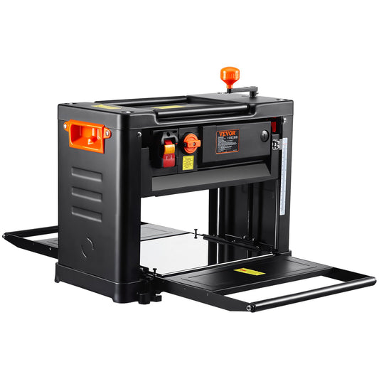 Planer thicknesser two-speed 13" width workbench planer three-blade 15-Amp 2000W Powerful motor 12" extended feed table low noise for