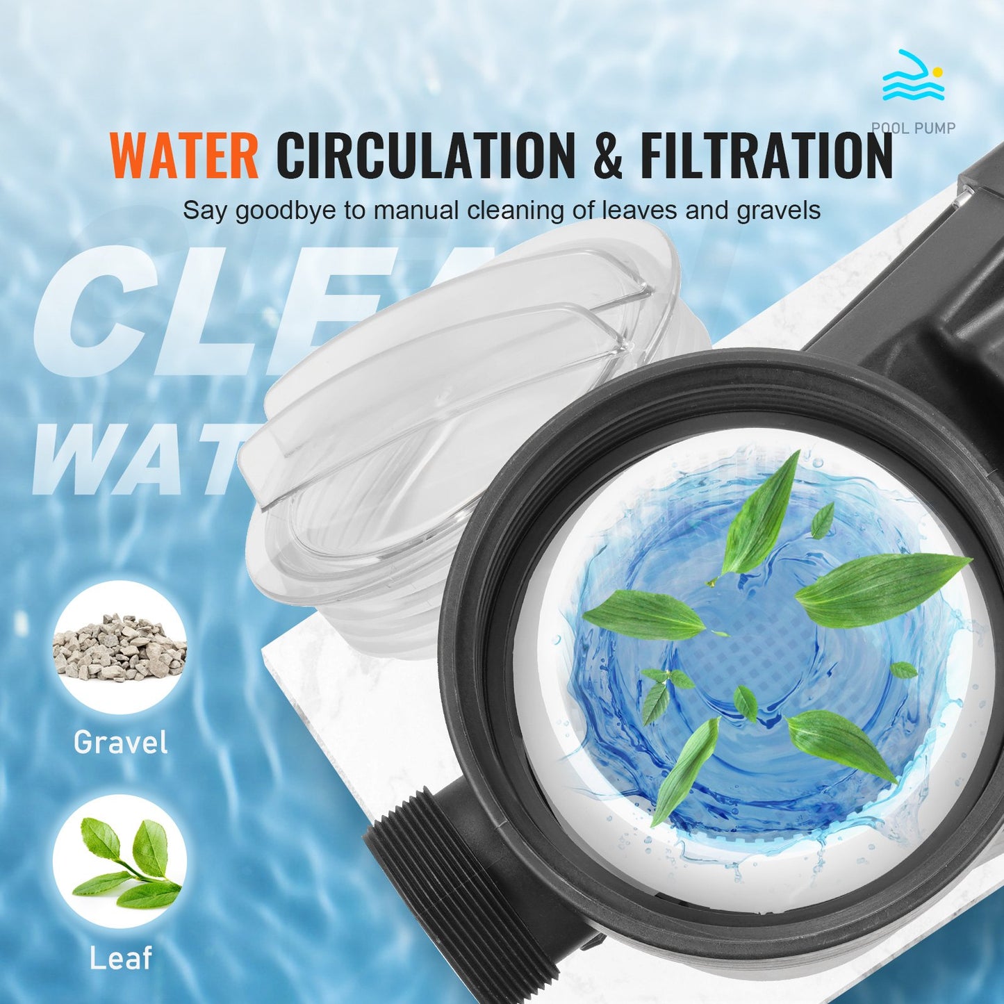 Swimmingpoolpump, 1800W 2HP dubbelhastighet, maxflöde 33000L/H Poolpump över marken, 220V-240V, 1450/2860RPM pump för ovanjordiska pooler, spa, varma källor, bevattningssystem