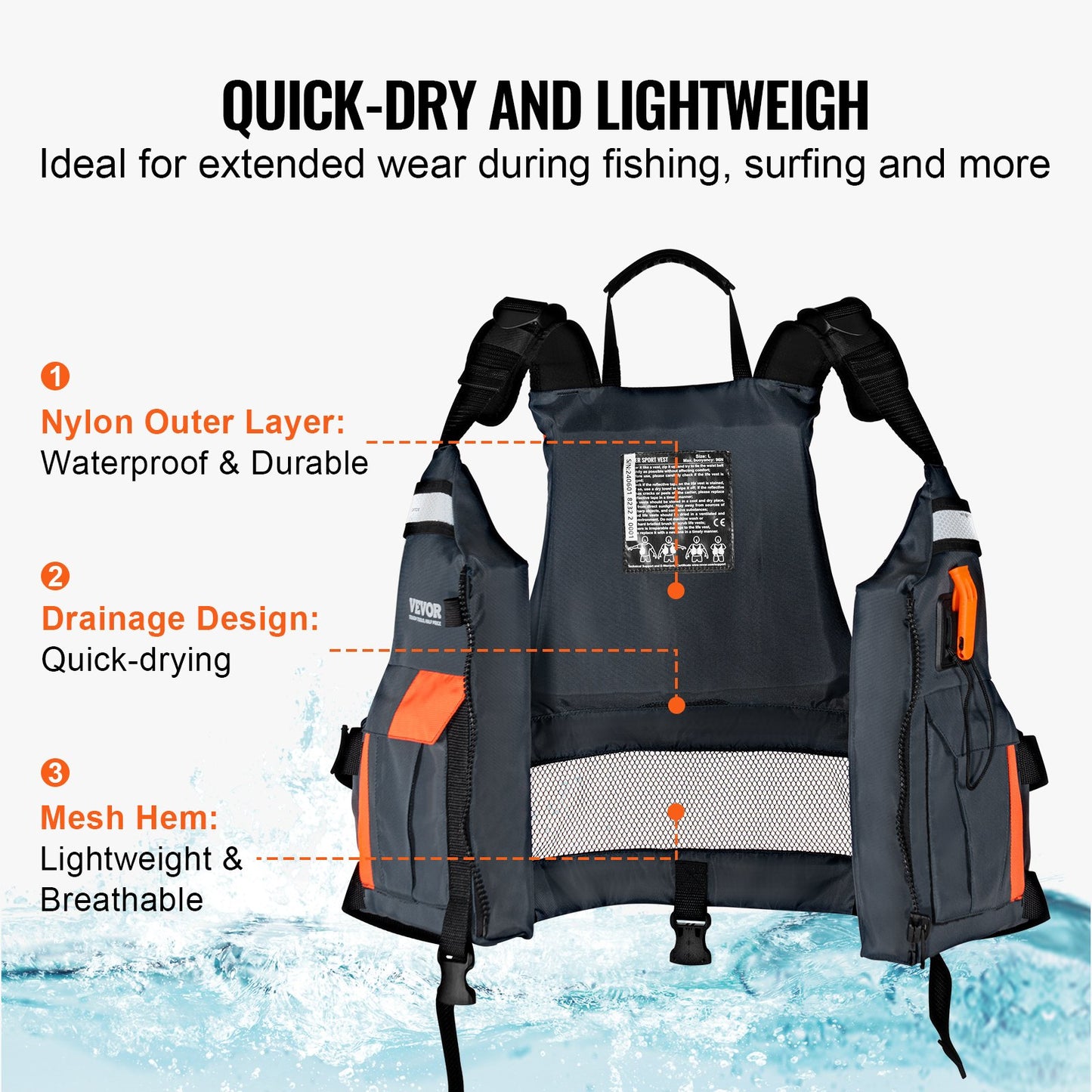 Watersports flytväst PFD 96N Flytväst för män och kvinnor L