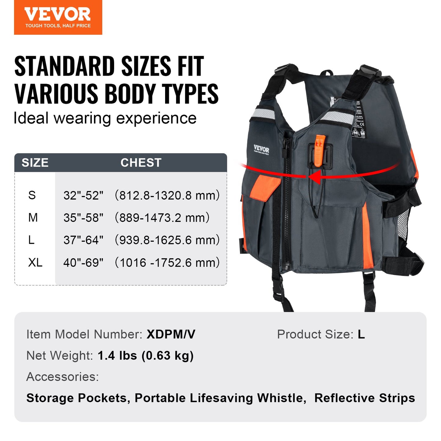 Watersports flytväst PFD 96N Flytväst för män och kvinnor L