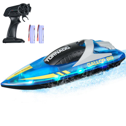 RC Boat 2.4 GHz Remote Control Racing Boat 12 km/h Kids Adults Gift Blue