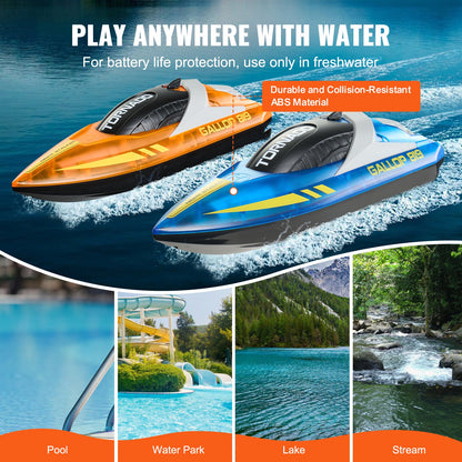 2 PCS RC Boat 2.4 GHz Remote Control Racing Boat 12 km/h Kids Adults Gift