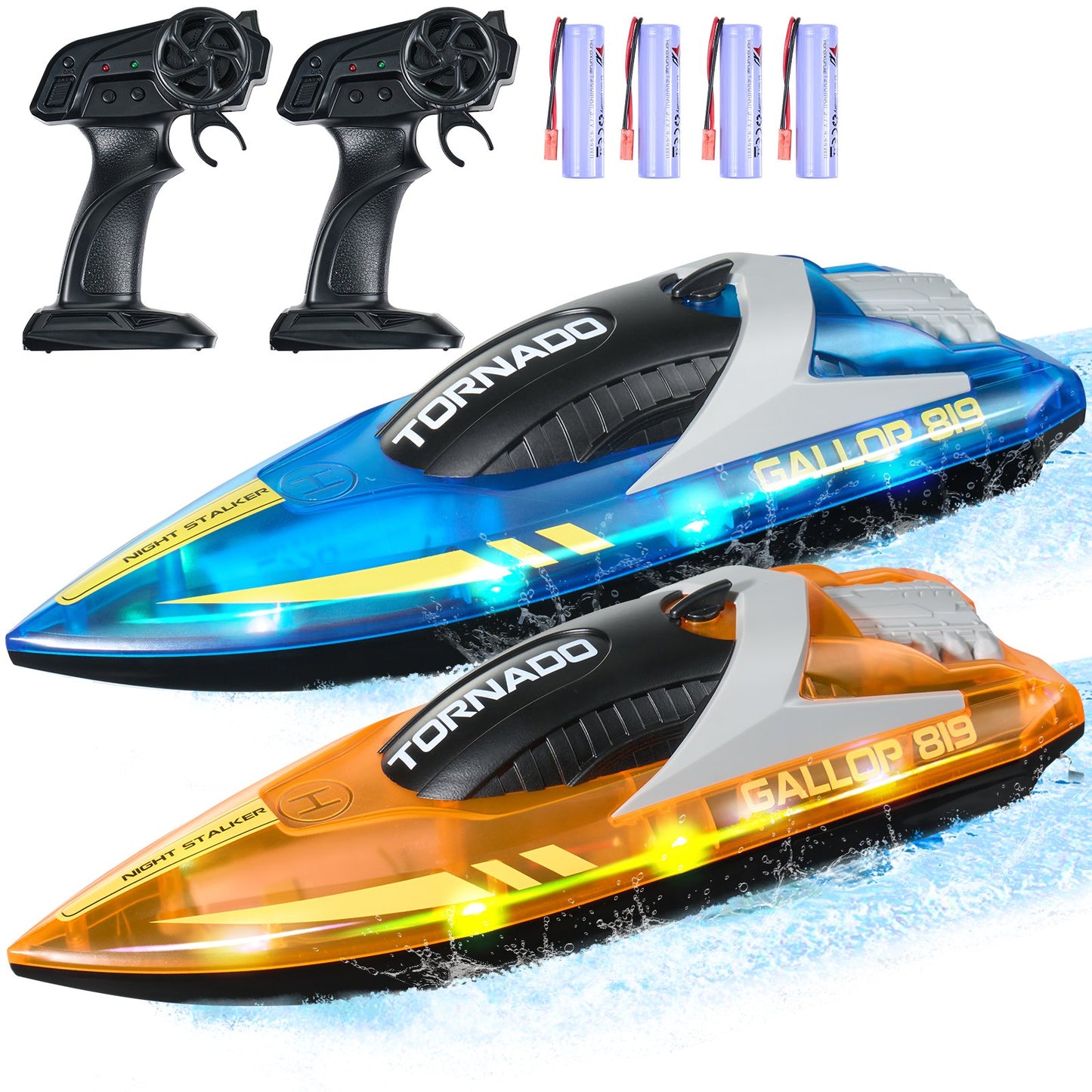2 PCS RC Boat 2.4 GHz Remote Control Racing Boat 12 km/h Kids Adults Gift