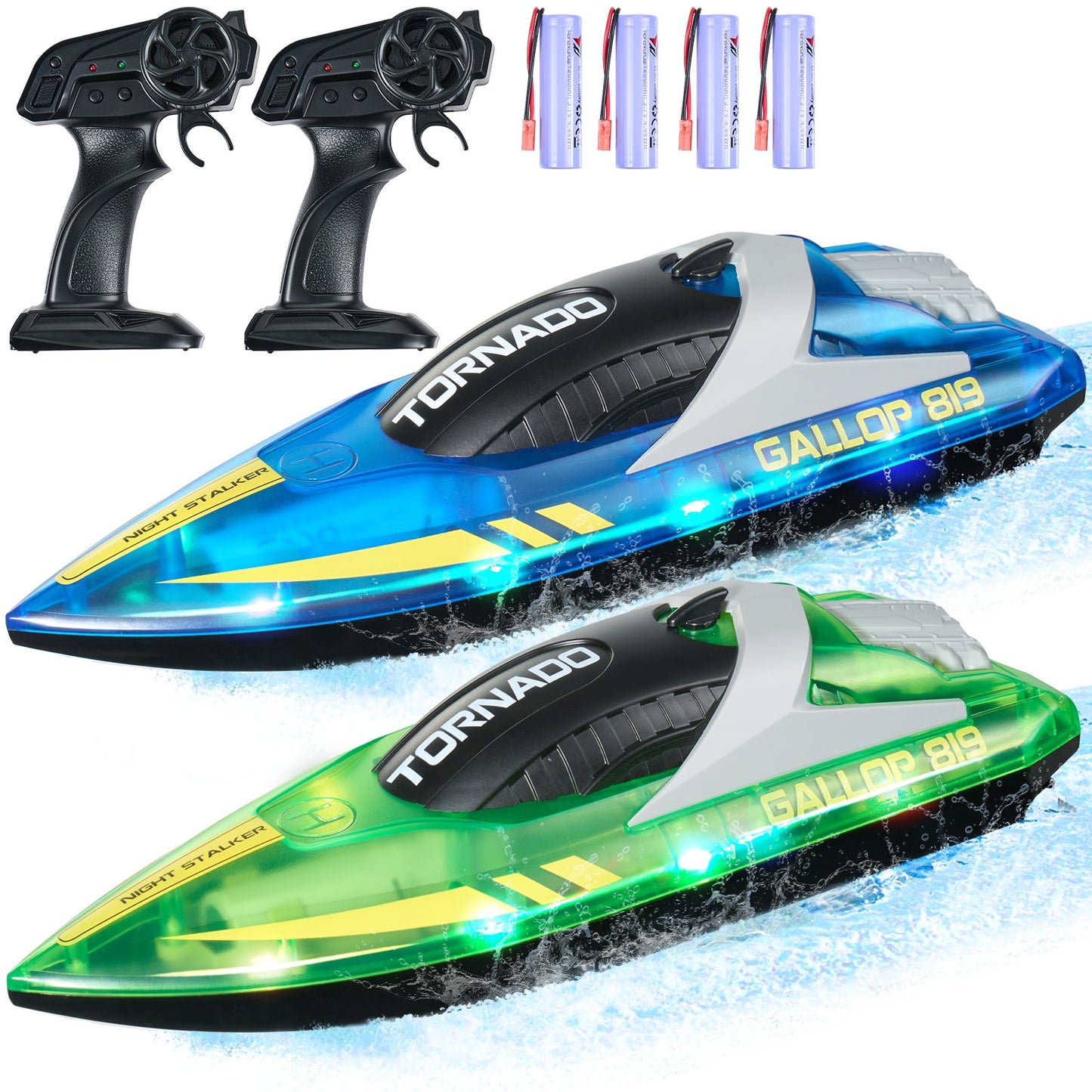 2 PCS RC Boat 2.4 GHz Remote Control Racing Boat 12 km/h Kids Adults Gift