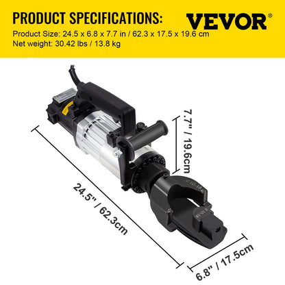 1500W elektrisk hydraulisk armeringsjärnsbockare upp till 1 tum #8 (10-25 mm) armeringsjärn